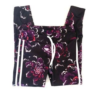 [AVIA] Purple/Black Floral Athletic Leggings - Size Small